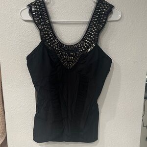 Ultra Cool Black and Silver Stud Top